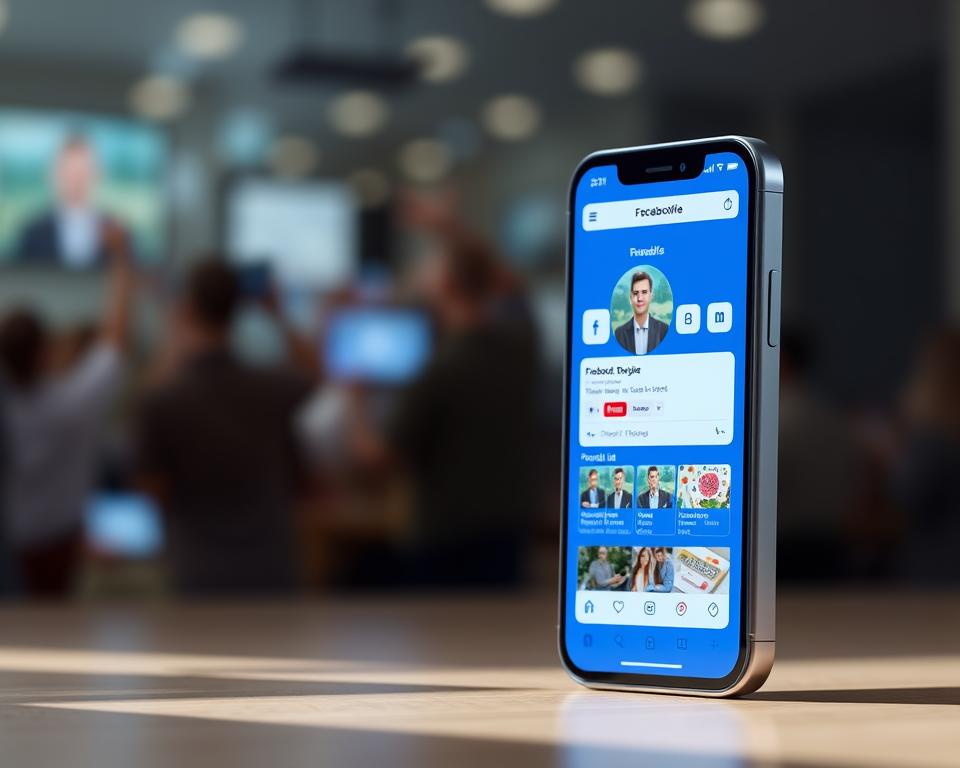 funcionalidade do aplicativo para ver perfil do facebook
