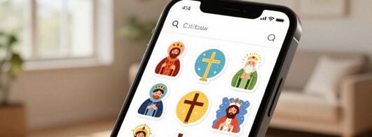 Aplicativo de figurinha católica