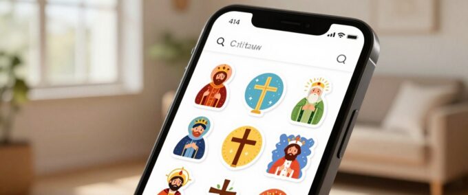 Aplicativo de figurinha católica