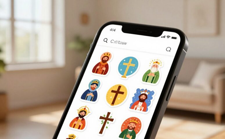 Aplicativo de figurinha católica