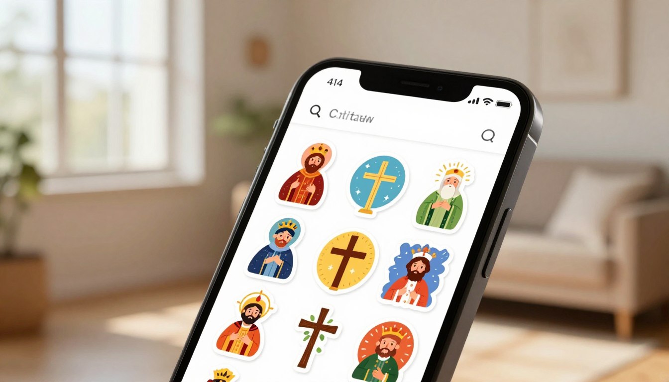 Aplicativo de figurinha católica